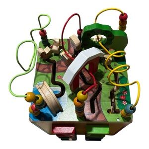 Wooden Activity Cube - Farm-Themed Activity Center